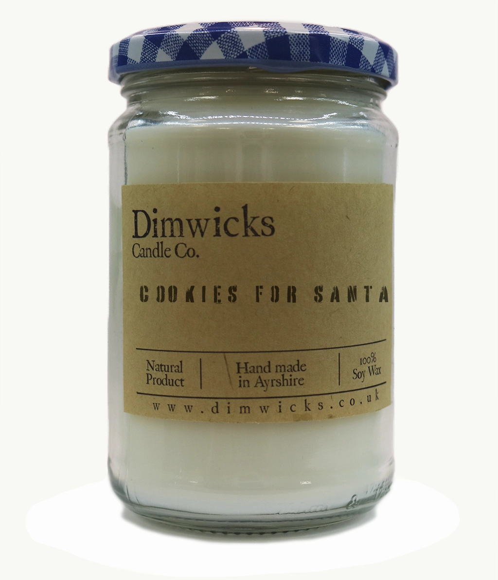 Cookies for Santa Handmade Large Jar Candles from Dimwicks