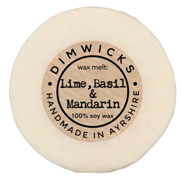 Lime, Basil & Mandarin Hand-made Wax Melt from Dimwicks