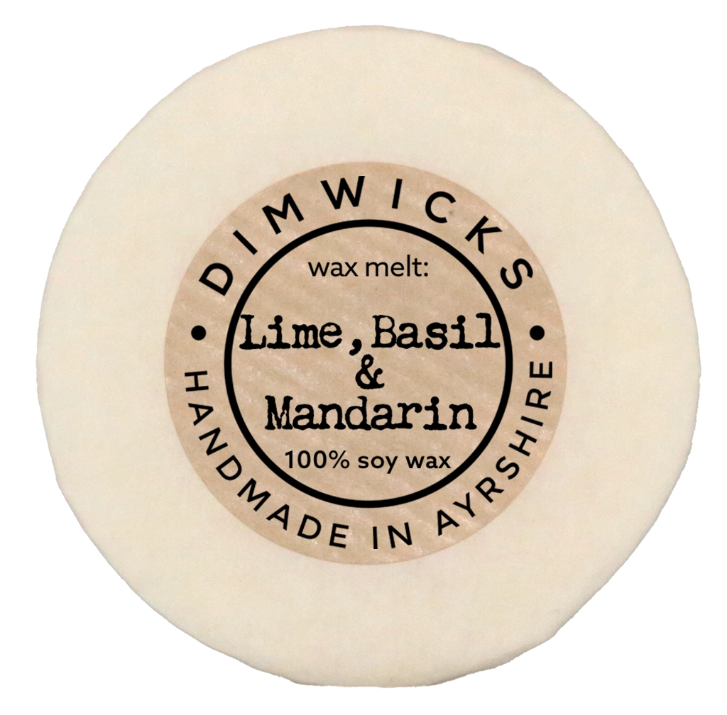 Lime, Basil & Mandarin Hand-made Wax Melt from Dimwicks