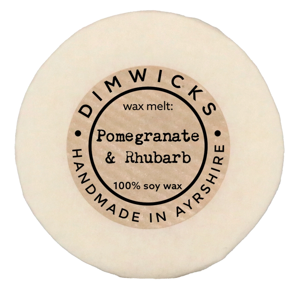 Pomegranate & Rhubarb Hand-made Wax Melt from Dimwicks